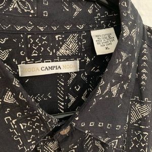 Vacation patterned shirt sleeve shirt XL